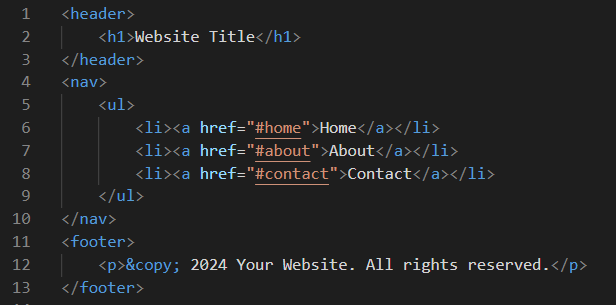 HTML structure and one utilizing header nav and footer