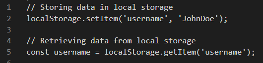 Visual representation of how local storage works