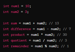 Arithmetic Operators