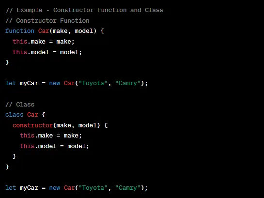 Constructor Functions and Classes in JavaScript