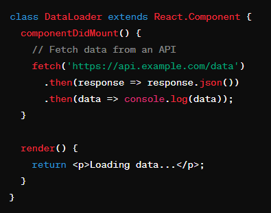 Example Using componentDidMount for Fetching Data