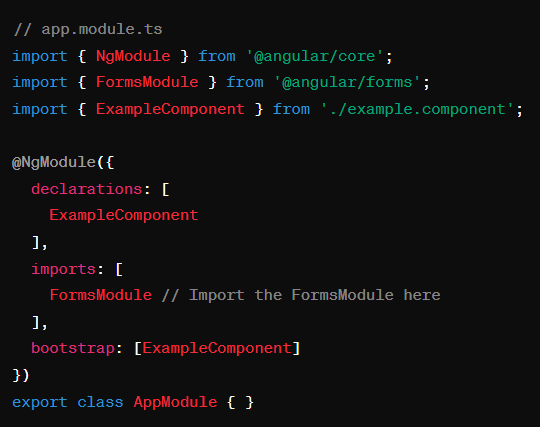 FormsModule typescript