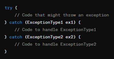 Multiple Catch Blocks Example