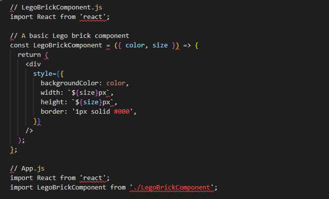 React components to Lego bricks 1