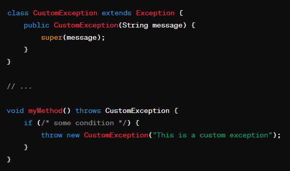 Throwing Custom Exceptions Example