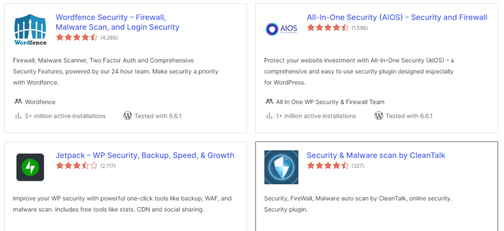 WordPress security plugins